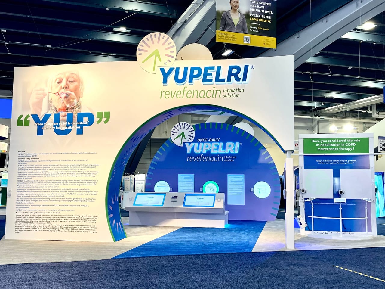 Viatris booth with a large illuminated walk-through arch